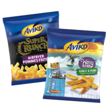 Aviko SuperCrunch, grip 'n dip, of wavey blends